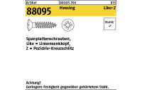 1000 Stück, Artikel 88095 Messing Liko-Z Spanplattenschrauben, Linsensenkkopf, Pozidriv-Kreuzschlitz - Abmessung: 3,5 x 30 -Z