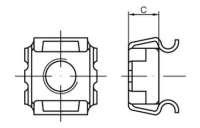 1000 Stück, Artikel 88109 Stahl galvanisch verzinkt Käfigmuttern, Typ SMG - Abmessung: M 4 - 8 / 9,5