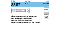 100 Stück, Artikel 88117 A 2 PIN-ISR Diebstahlhemmende Schrauben mit Senkkopf ~ ISO 10642, mit ISR und Zapfen - Abmessung: M 3 x 12-T10