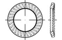 2000 Stück, Artikel 88120 Federstahl Form S mechanisch verz. SCHNORR-Sperrzahnscheiben, beidseitig gezahnt, für Schrauben mit Fkl. <= 5.8 - Abmessung: S2,5x 4,8x0,45