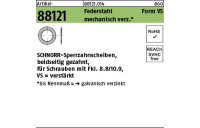 250 Stück, Artikel 88121 Federstahl Form VS mechanisch verz. SCHNORR-Sperrzahnscheiben, beidseitig gezahnt, für Schrauben mit Fkl. 8.8/10.9 - Abmessung: VS 6 x10 x1