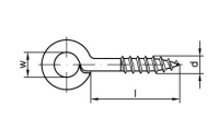 100 Stück, Artikel 88133 Stahl Typ 1 galvanisch verzinkt Ringschraubösen Typ 1, mit Holzschrauben-Gewinde - Abmessung: 6 x 3(1,8/4)