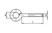 100 Stück, Artikel 88136 Stahl Typ 48 galvanisch verzinkt Gewindeösen Typ 48, mit metrischem Gewinde - Abmessung: M 3 x 10 D 5