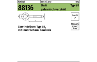 100 Stück, Artikel 88136 Stahl Typ 48 galvanisch verzinkt Gewindeösen Typ 48, mit metrischem Gewinde - Abmessung: M 5 x 50 D 8