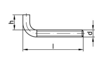 100 Stück, Artikel 88138 Stahl Typ 4E galvanisch verzinkt Gerade Schraubhaken Typ 4E, mit metrischem Gewinde - Abmessung: M 5 x 50 x 12