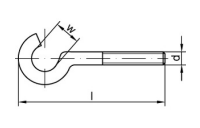 100 Stück, Artikel 88142 Stahl Typ 11 E galvanisch verzinkt Gebogene Schraubhaken Typ 11 E, mit metrischem Gewinde - Abmessung: M 4 x 40 D 16
