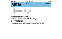 200 Stück, Artikel 88176 A 2 Form A Fassadenschrauben mit montierter Dichtscheibe, mit Spitze - Abmessung: A 6,5 x 64