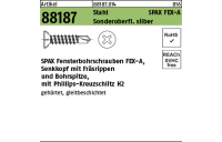 1000 Stück, Artikel 88187 Stahl SPAX FEX-A Sonderoberfl. silber SPAX Fensterbohrschrauben FEX-A mit Senkkopf, Bohrsp., Phillips-KS - Abmessung: 3,9 x 38 -H