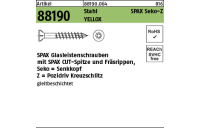 200 Stück, Artikel 88190 Stahl SPAX Seko-Z YELLOX SPAX Glasleistenschrauben mit Spitze und Fäsrippen, Senkkopf, Pozidriv-KS - Abmessung: 3,5 x 40/23-Z2