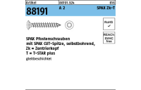 50 Stück, Artikel 88191 A 2 SPAX Zk-T SPAX-Pfostenschrauben, mit Spitze selbstbohrend, Zentrierkopf - Abmessung: 8 x 50/45 -T40