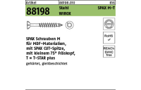 200 Stück, Artikel 88198 Stahl SPAX M-T Oberfläche WIROX SPAX Schrauben M für MDF-Materialien, mit Spitze, mit kleinem 75° Fräskopf - Abmessung: 3,5 x 50/35-T15