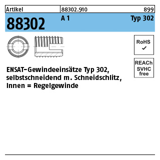 Art. 88302 ENSAT-Gewindeeinsätze A1 M5x10 50 St.