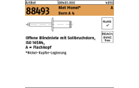 500 Stück, Artikel 88493 Niet Monel A Dorn A 4 Offene Blindniete mit Sollbruchdorn, ISO 16584, Flachkopf - Abmessung: 3,2 x 6