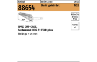 50 Stück, Artikel 88654 Stahl gehärtet T/25 SPAX CUT-CASE, Sechsrund Bits T-STAR plus - Abmessung: SW 1/4x25 T 20