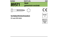 200 Stück, Artikel 89571 Stahl CE galvanisch verzinkt Sechskantholzschraube - Abmessung: 8 x 80