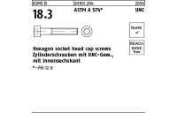 100 Stück, ASME B 18.3 ASTM A 574 UNC Hexagon socket head cap screws, Zylinderschrauben mit UNC-Gew., mit ISK - Abmessung: #4 x 1