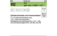 50 Stück, DIN 912 8.8 galv. verz. 8 DiSP + SL Zylinderschrauben mit Innensechskant - Abmessung: M 10 x 135