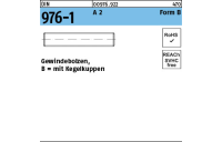 25 Stück, DIN 976-1 A 2 Form B Gewindebolzen, mit Kegelkuppen - Abmessung: BM 10 x 190