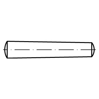 100 Stück, DIN 1 1.4305 Form B Kegelstifte, Kegel 1 : 50, gedreht - Abmessung: B 3 x 14