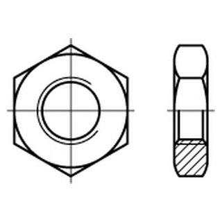 10 Stück, DIN 439 A4  Fein Sechskantmuttern, niedrige Form mit metrischem Feingewinde, mit Fase - Abmessung: BM 36 x 3