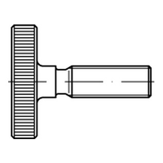 50 Stück, DIN 653 1.4305  Rändelschrauben, niedrige Form - Abmessung: M 4 x 25