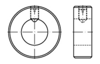 5 Stück, DIN 705 A2 Stellringe mit Gewindestift ISO 4027 M 10x16 - Abmessung: A 45 x 70 x 18