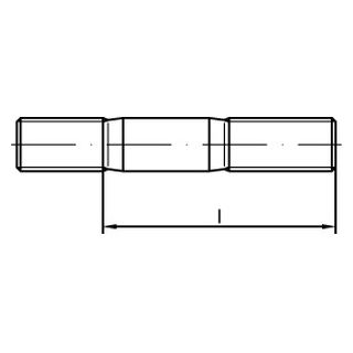 Stiftschrauben, Einschraubende ? 2d - DIN 835 - Edelstahl A2 - M6X120 - 200 Stück