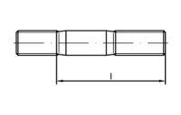 50 Stück, DIN 835 A2  Stiftschrauben, Einschraubende = 2 d - Abmessung: M 16 x 80