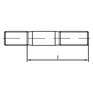 Stiftschrauben, Einschraubende ? 2d - DIN 835 - Edelstahl A4 - M24X120 - 50 Stück
