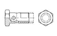 50 Stück, DIN 7643 Stahl galvanisch verzinkt Hohlschrauben für Ringstutzen, Gewindelänge kurz - Abmessung: 4-5-3 M 8x1