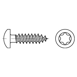Rundkopf (Panhead)-Holzbauschrauben mit verstärktem Kopf und Vollgewinde - Art. 9045 - Edelstahl A4 - 3,0X16 TX10 - 200 Stück