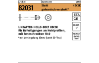 1 Stück, Artikel 82031 Stahl HBCSK galvanisch verzinkt LINDAPTER-HOLLO-BOLT HBCSK für Befest. an Hohlprofilen, mit Senkschrauben - Abmessung: HBCSK 08-1 ( 50/22)
