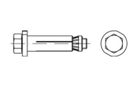 1 Stück, Artikel 82031 Stahl HB feuerverzinkt LINDAPTER-HOLLO-BOLT HB f. Befestigungen an Hohlprofilen, mit Sechskantschraube - Abmessung: HB 08-1 ( 50/22)