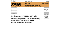 1 Stück, Artikel 82565 PA 6.6 BMS-100 natur schw. (NA/BK) Sortimentsbox BMS - 100 mit Befestigungsteilen für Kabelbinder - Abmessung: BMS - 100